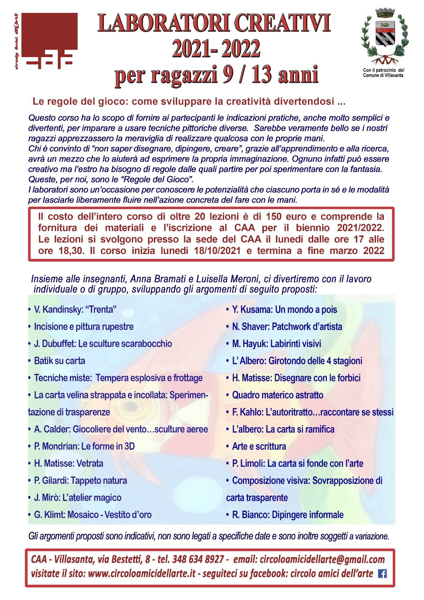 Scopri di più sull'articolo LABORATORI CREATIVI PER RAGAZZI 2021