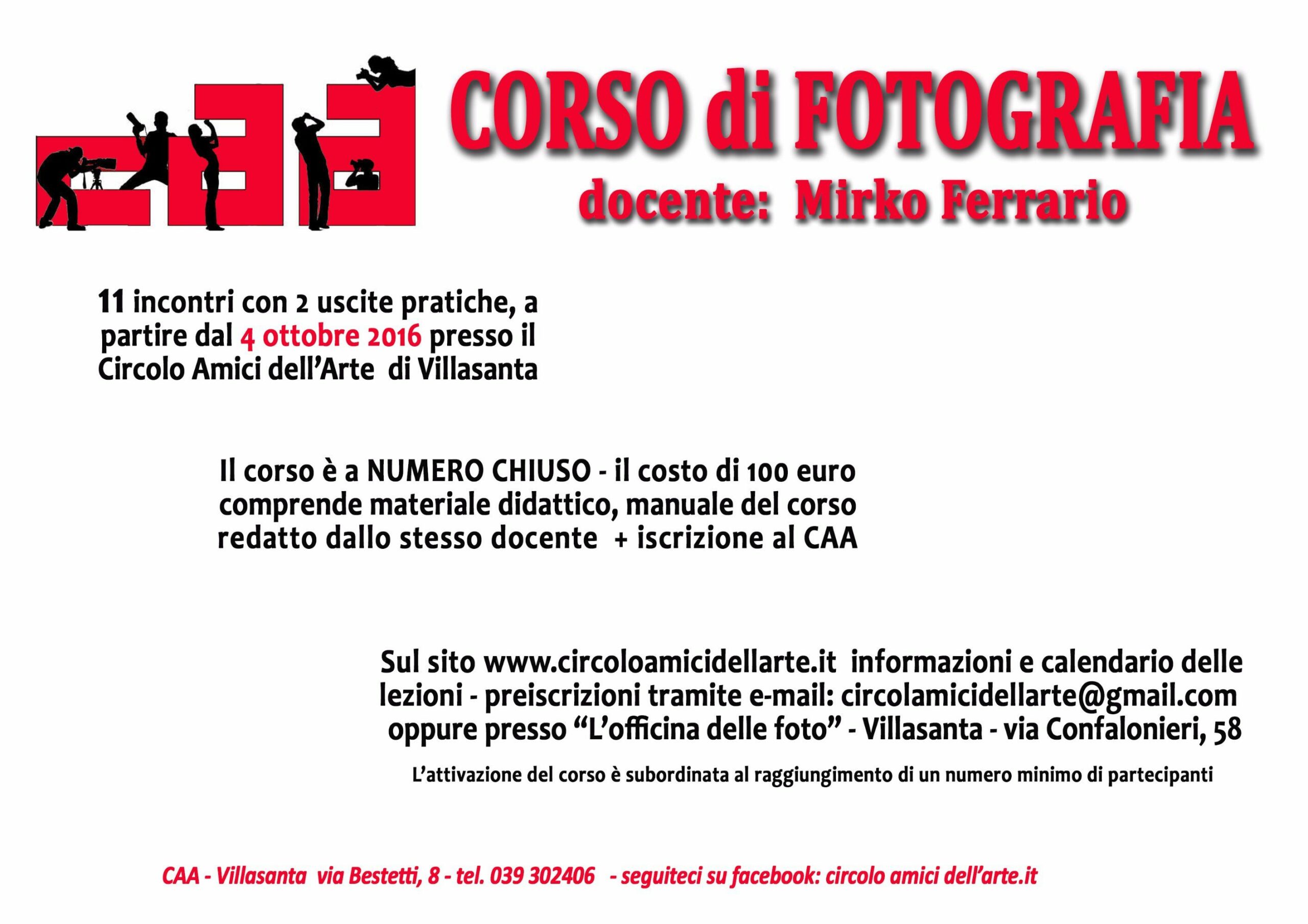 Scopri di più sull'articolo CORSO DI FOTOGRAFIA 2016